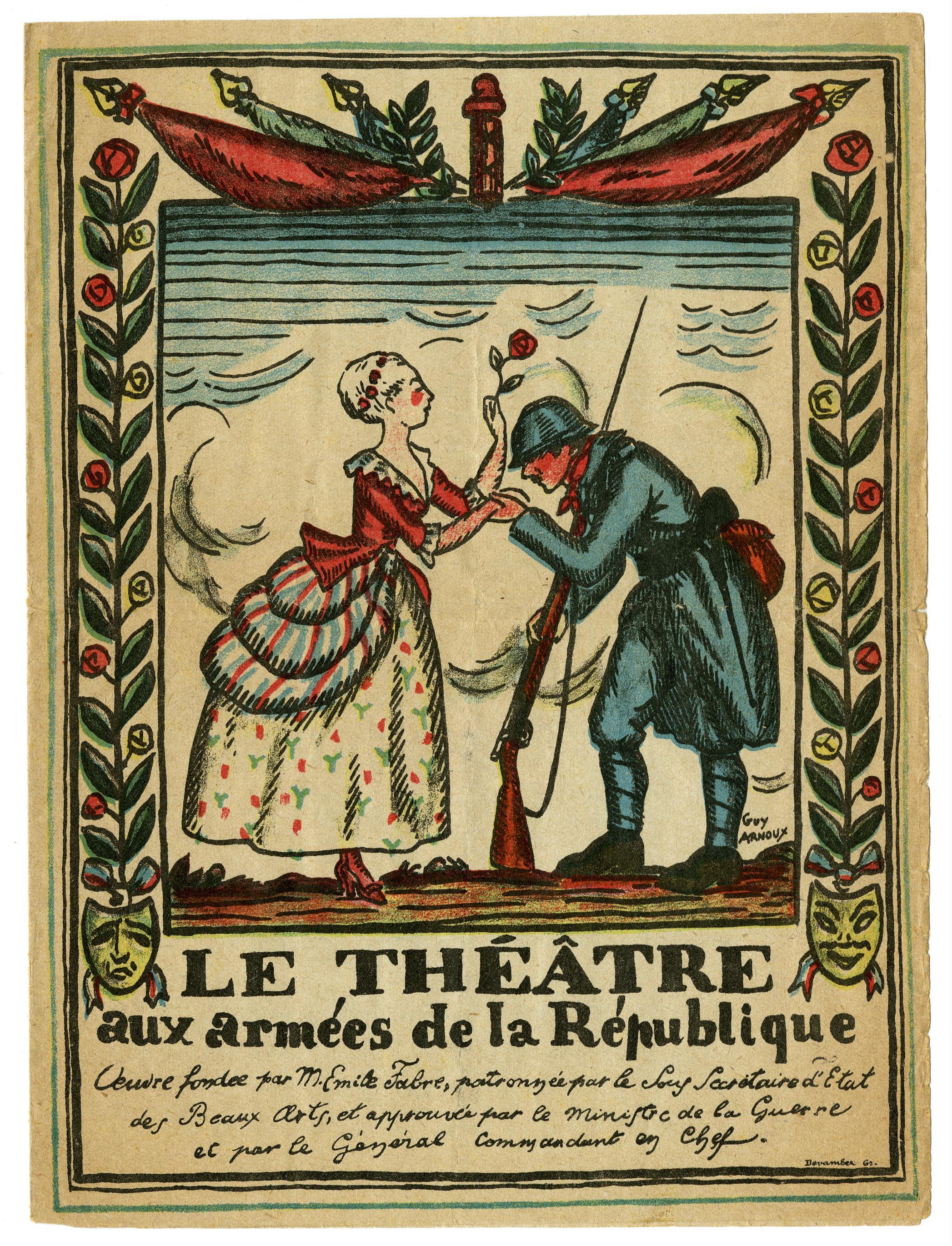 Programme du Théâtre aux Armées, 30-31 octobre et 1er novembre 1917 (recto).